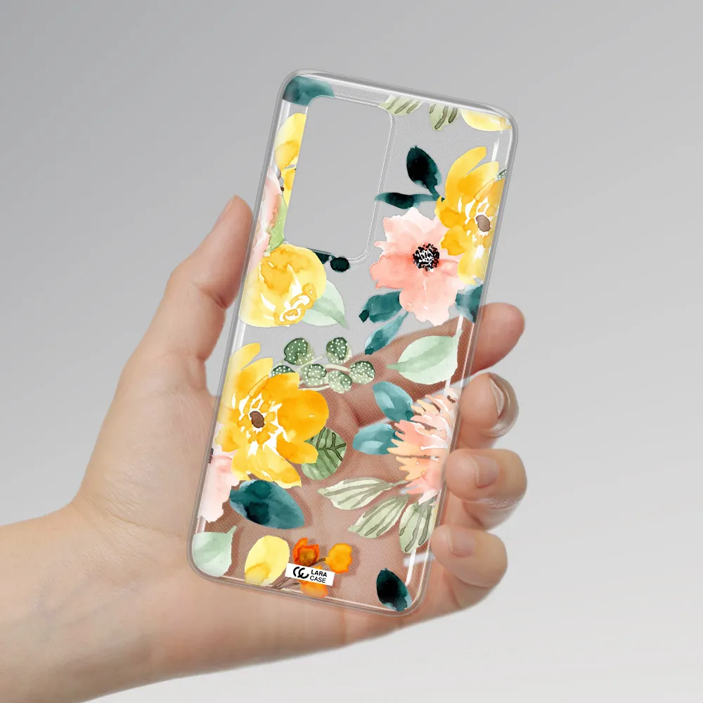 Watercolor Flowers Huawei P40 Pro Clear TPU Case