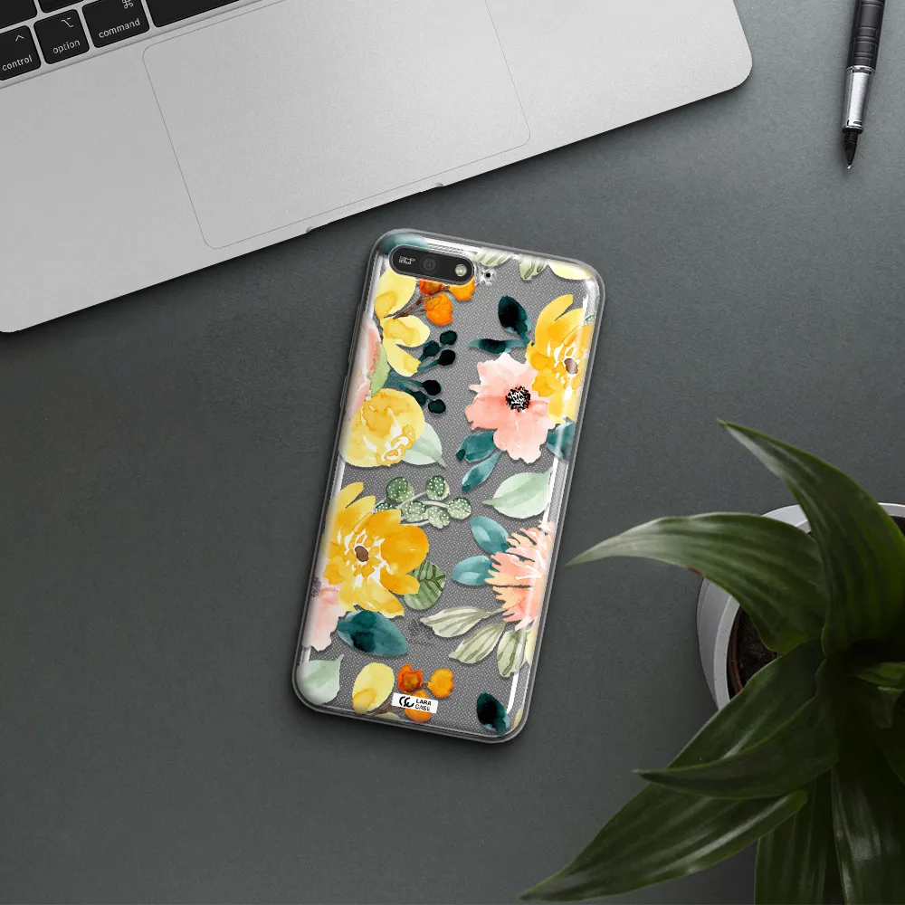 Watercolor Flowers Huawei Y6 2018 Clear TPU Case