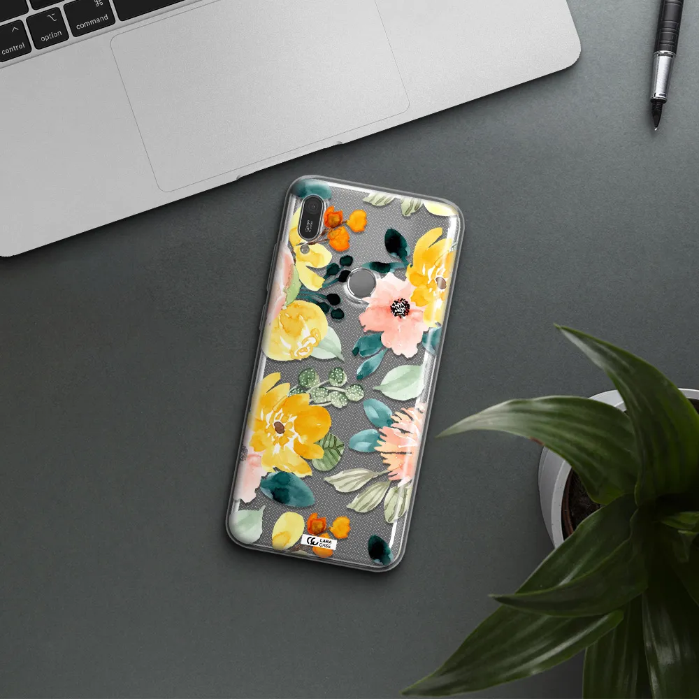 Watercolor Flowers Huawei Y6 2019 Clear TPU Case