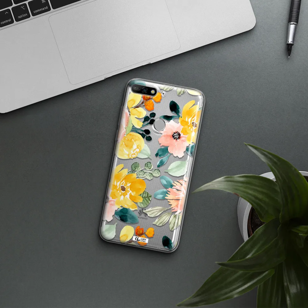 Watercolor Flowers Huawei Y7 2018 Clear TPU Case