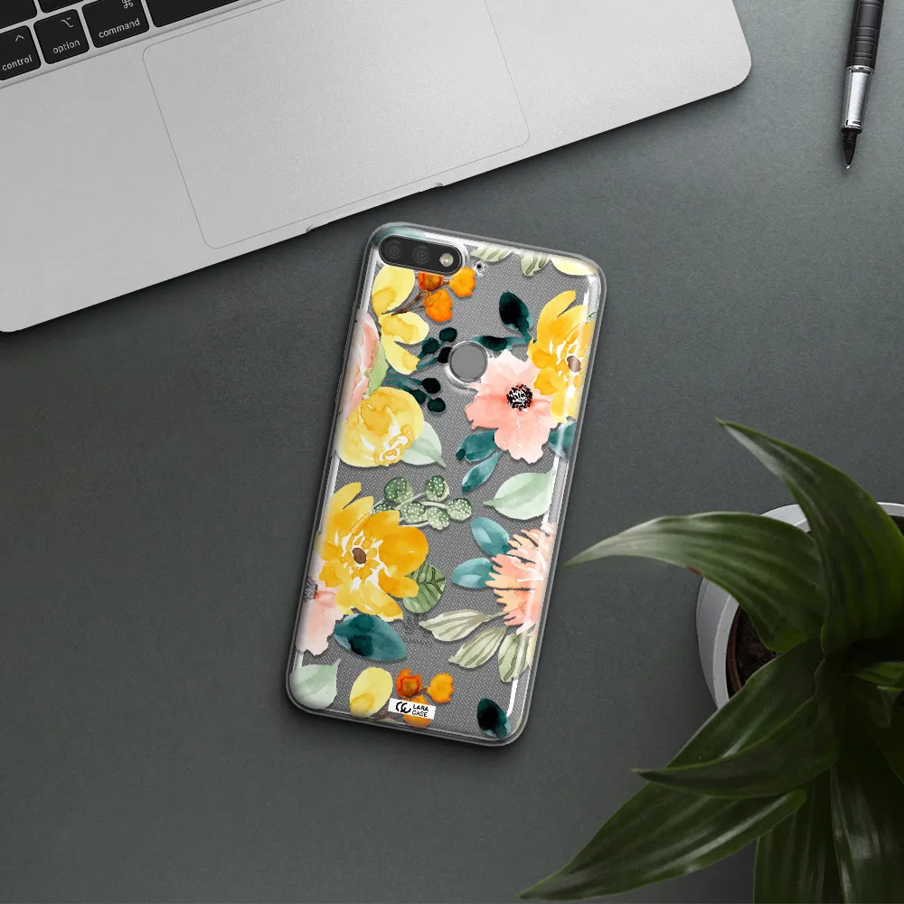 Watercolor Flowers Huawei Y7 Prime 2018 Clear TPU Case