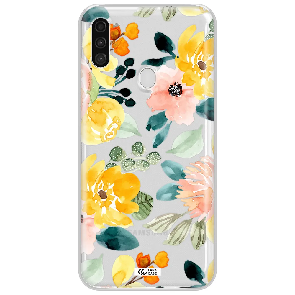 Watercolor Flowers Samsung A11 Clear TPU Case