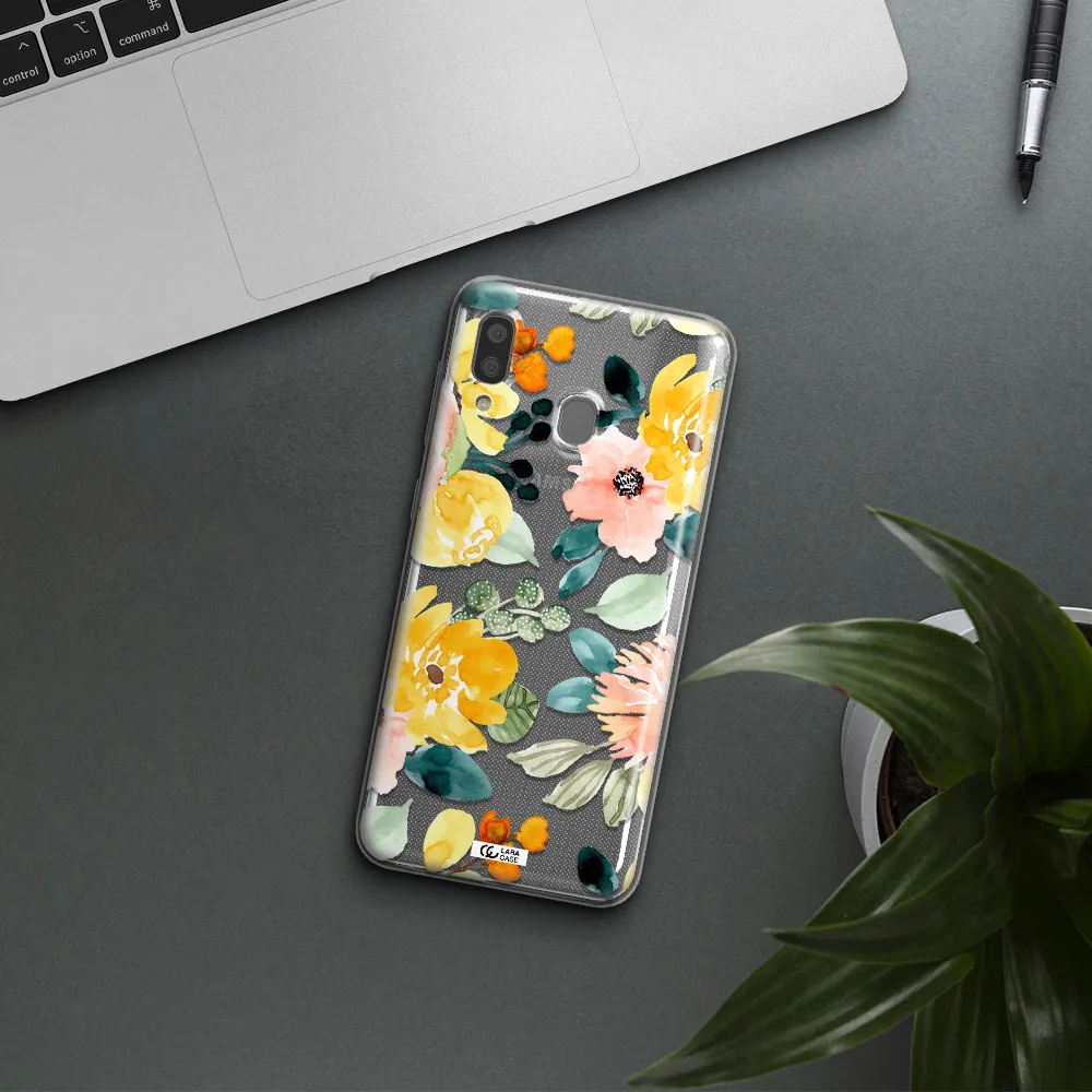 Watercolor Flowers Samsung A20 Clear TPU Case