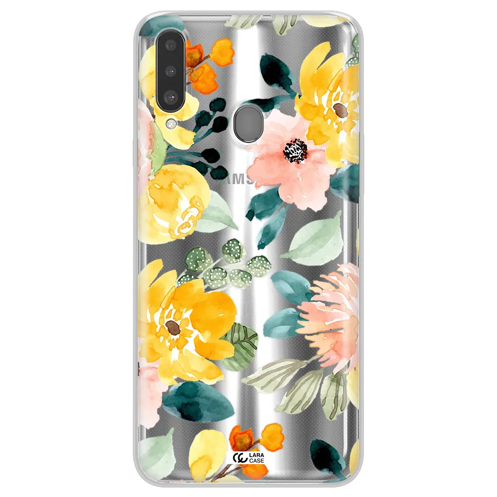 Watercolor Flowers Samsung A20S Clear TPU Case