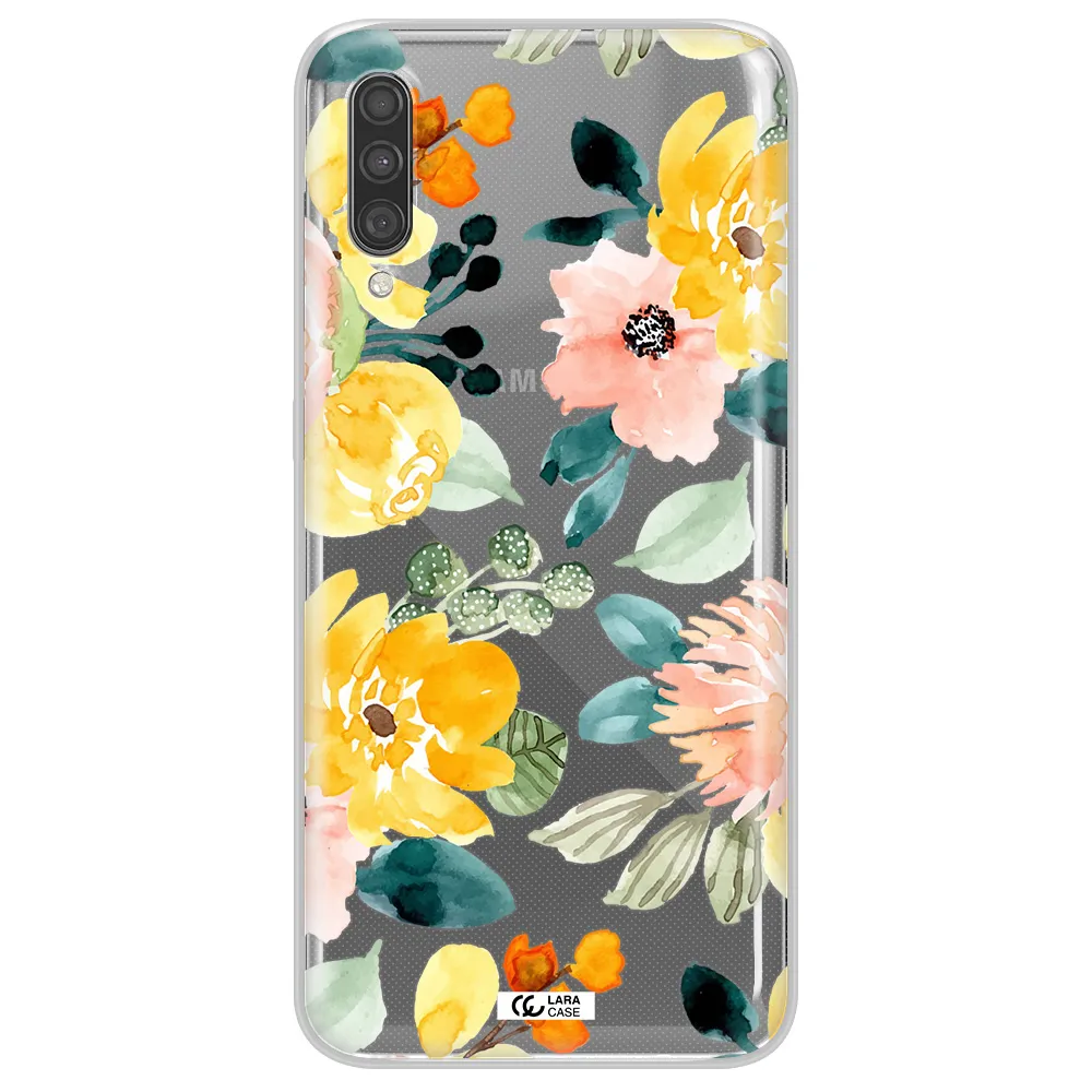 Watercolor Flowers Samsung A30S Clear TPU Case