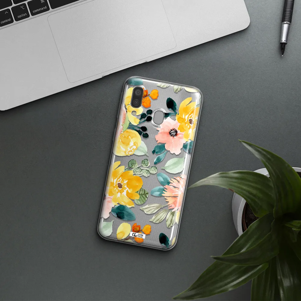 Watercolor Flowers Samsung A40 Clear TPU Case