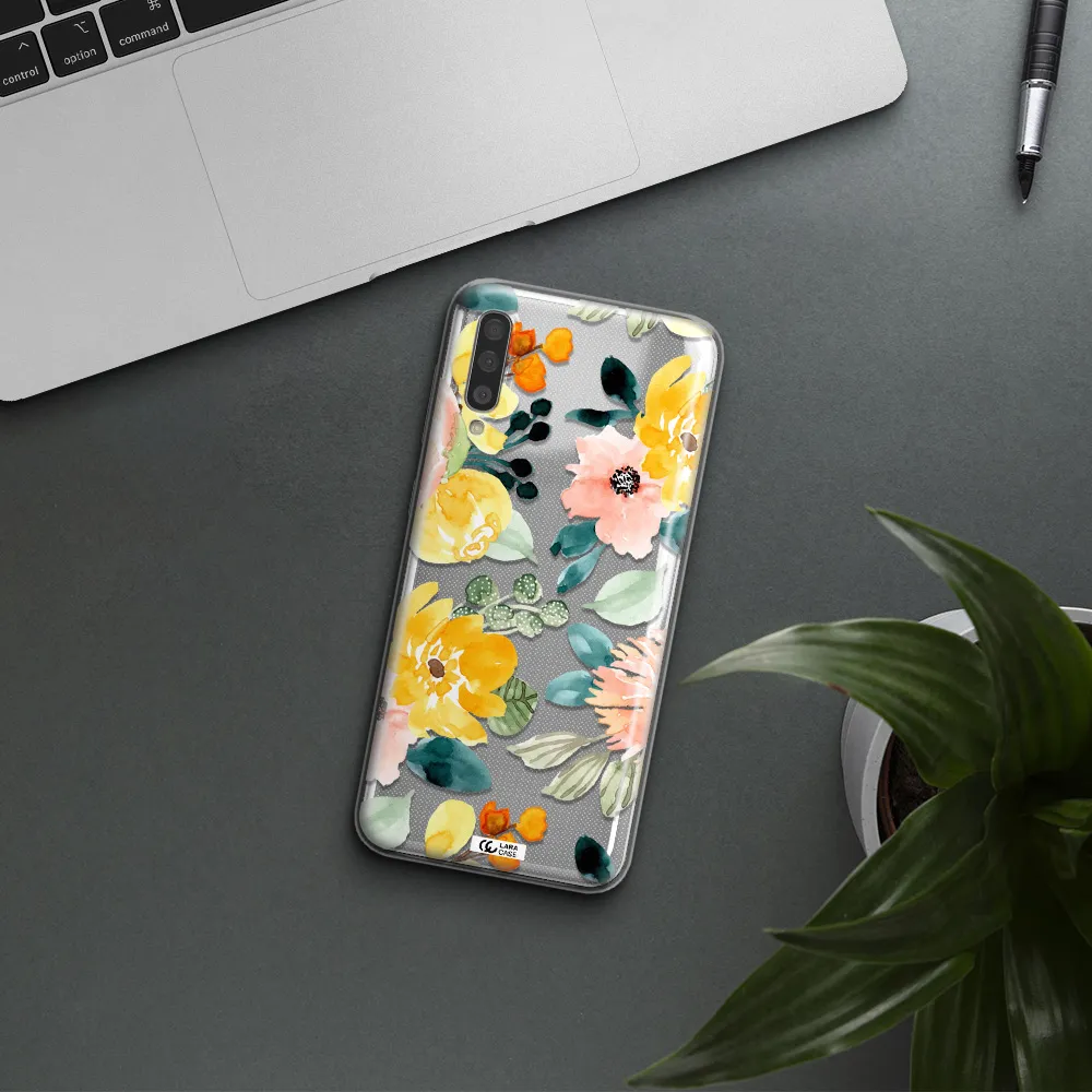 Watercolor Flowers Samsung A50 Clear TPU Case