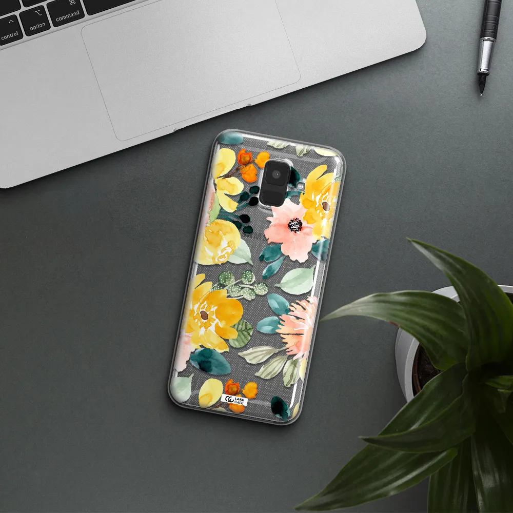 Watercolor Flowers Samsung A6 Clear TPU Case