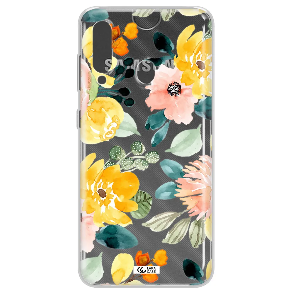 Watercolor Flowers Samsung A60 Clear TPU Case