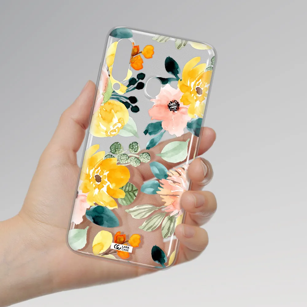 Watercolor Flowers Samsung A60 Clear TPU Case