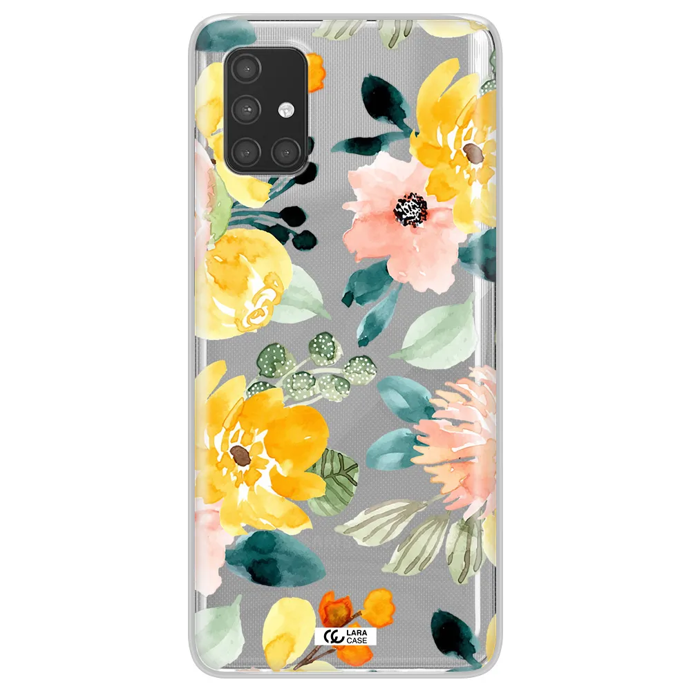 Watercolor Flowers Samsung A71 Clear TPU Case