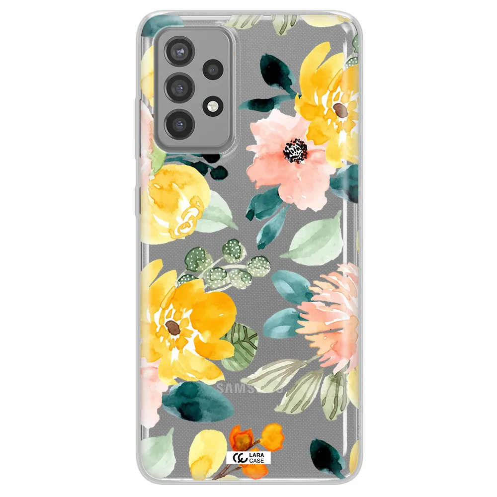 Watercolor Flowers Samsung A72 Clear TPU Case