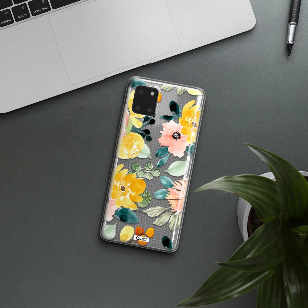 Watercolor Flowers Samsung A81 Clear TPU Case