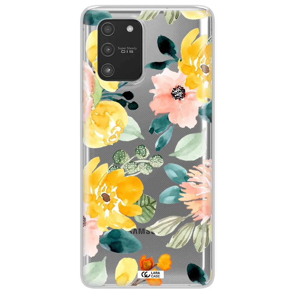 Watercolor Flowers Samsung A91 Clear TPU Case