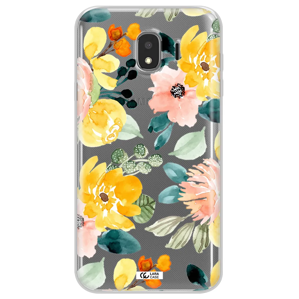 Watercolor Flowers Samsung J4 Clear TPU Case