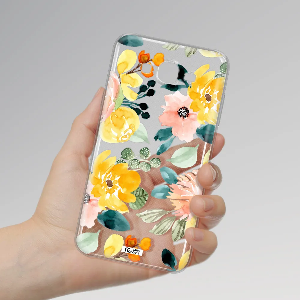 Watercolor Flowers Samsung J7 2015 Clear TPU Case