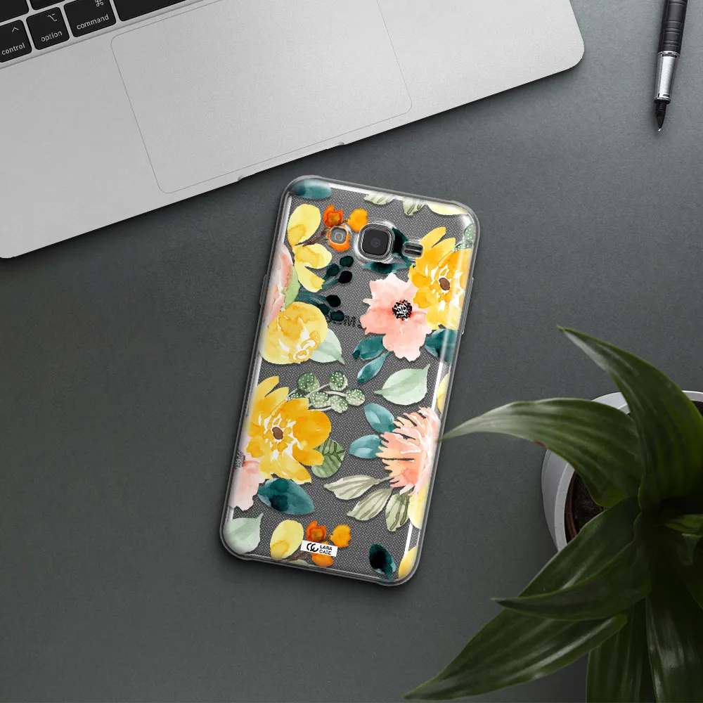 Watercolor Flowers Samsung J7 2015 Clear TPU Case