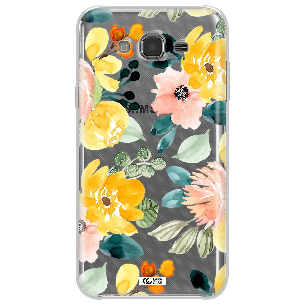 Watercolor Flowers Samsung J7 Core Clear TPU Case