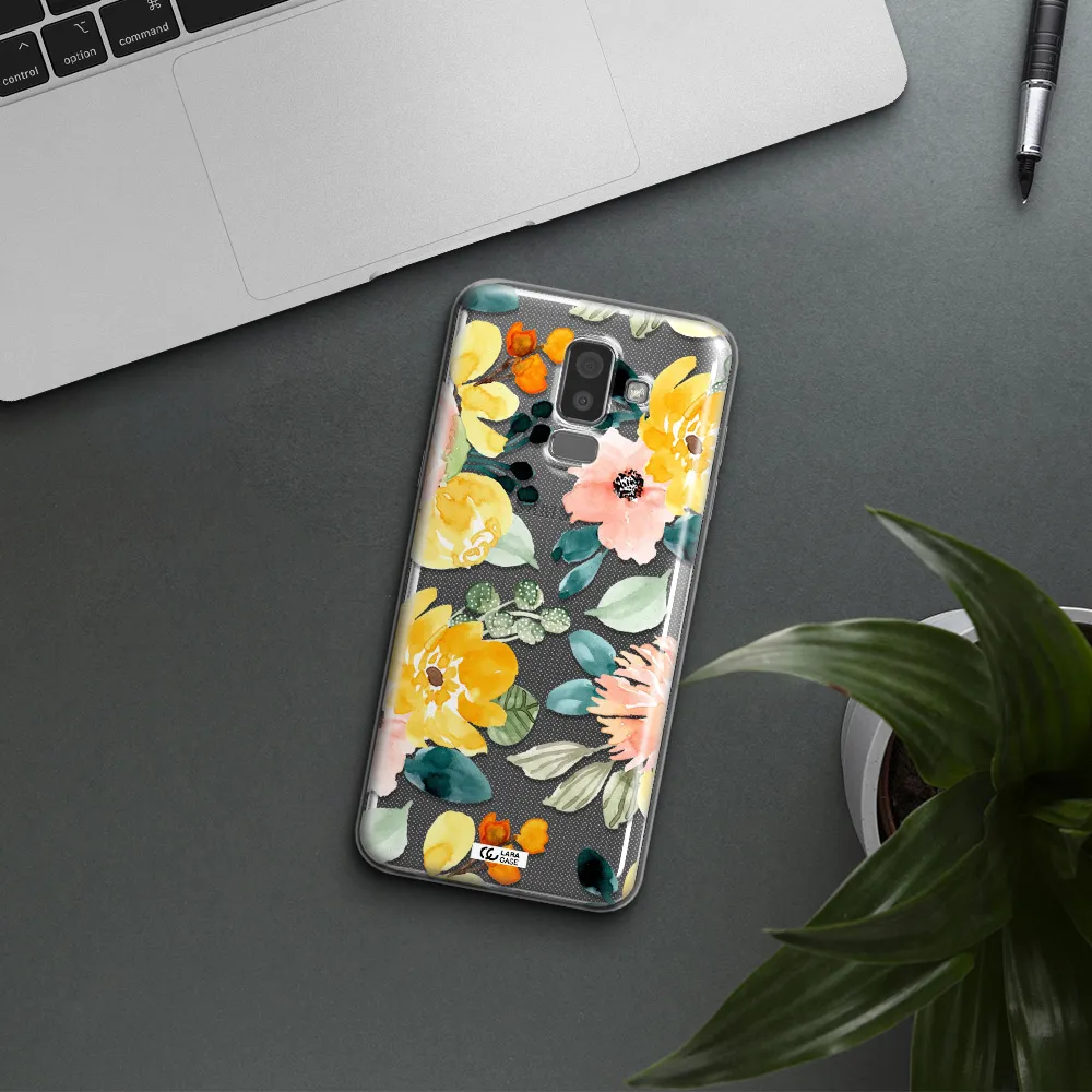 Watercolor Flowers Samsung J8 Clear TPU Case