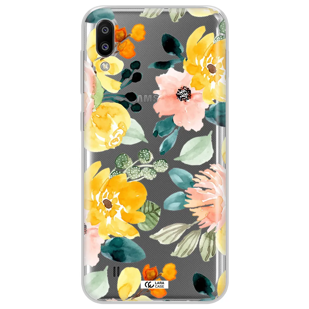 Watercolor Flowers Samsung M10 Clear TPU Case