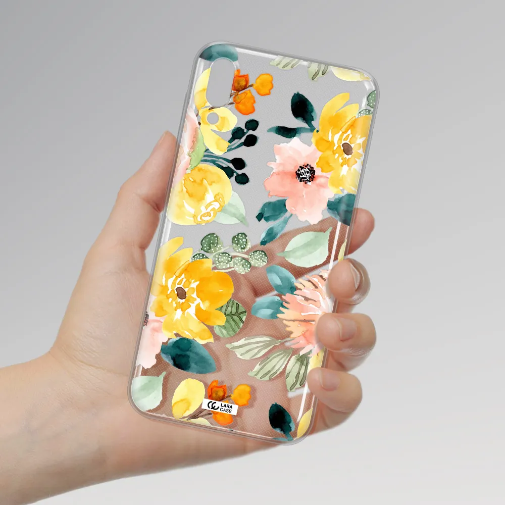 Watercolor Flowers Samsung M10 Clear TPU Case