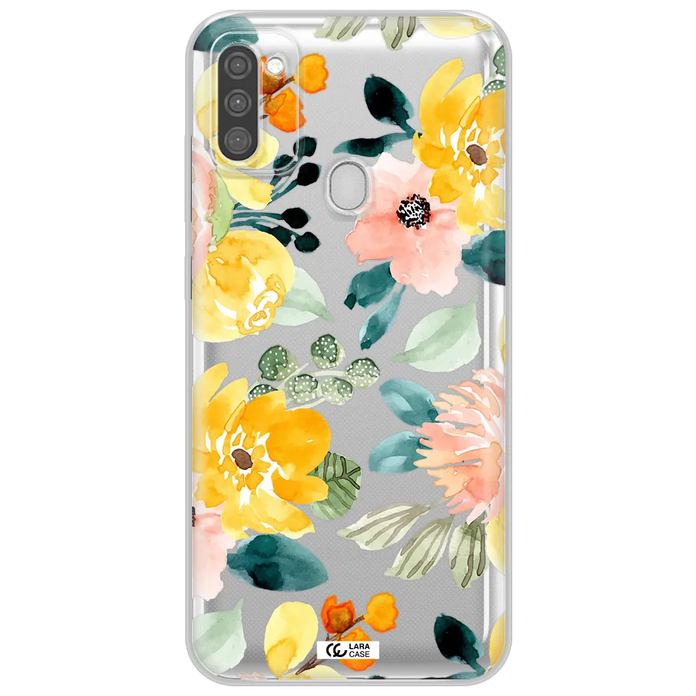 Watercolor Flowers Samsung M11 Clear TPU Case
