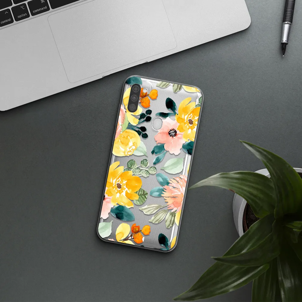 Watercolor Flowers Samsung M11 Clear TPU Case