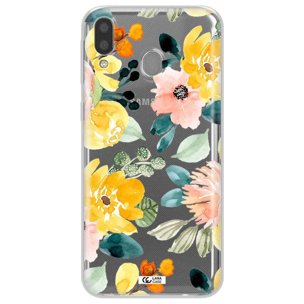 Watercolor Flowers Samsung M20 Clear TPU Case