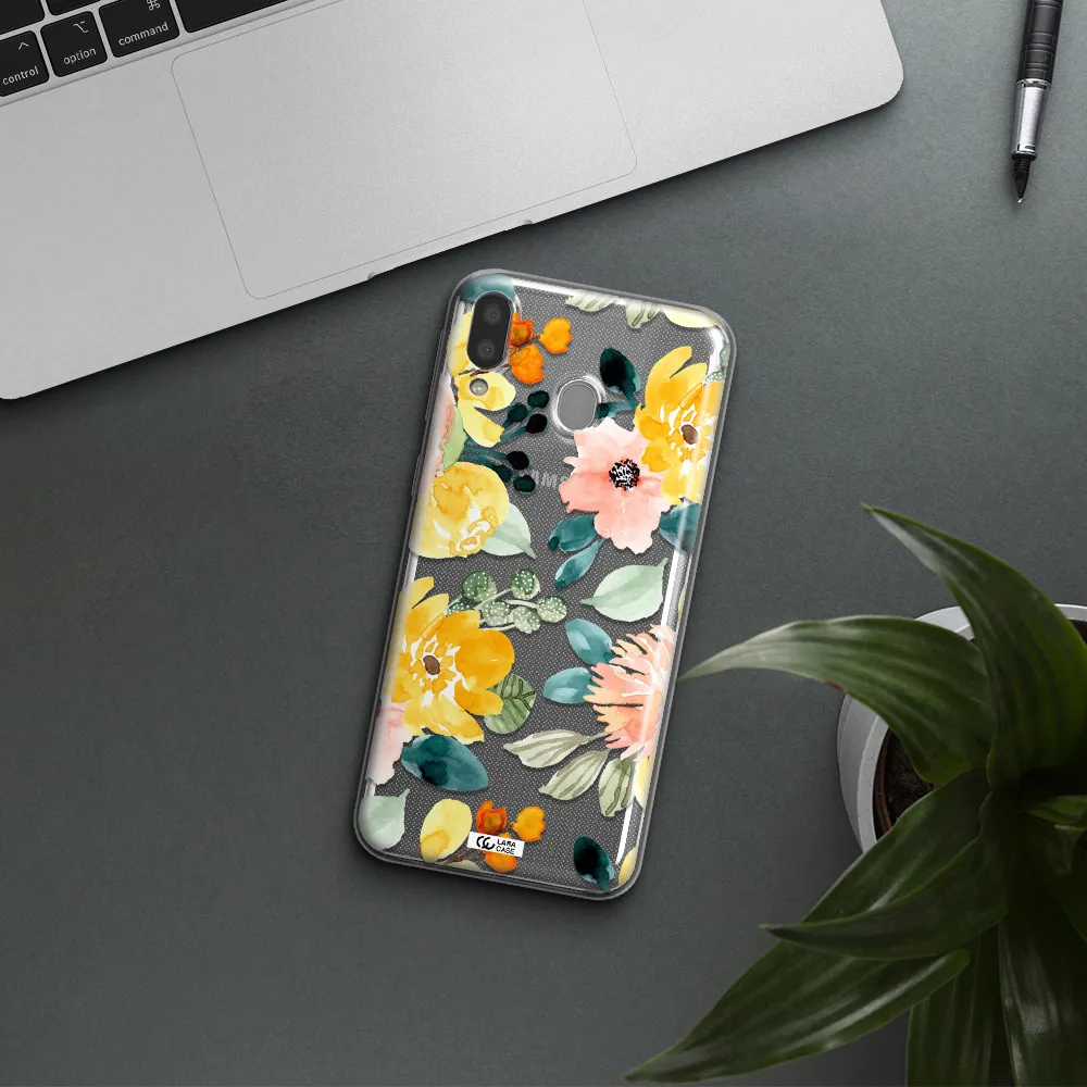Watercolor Flowers Samsung M20 Clear TPU Case