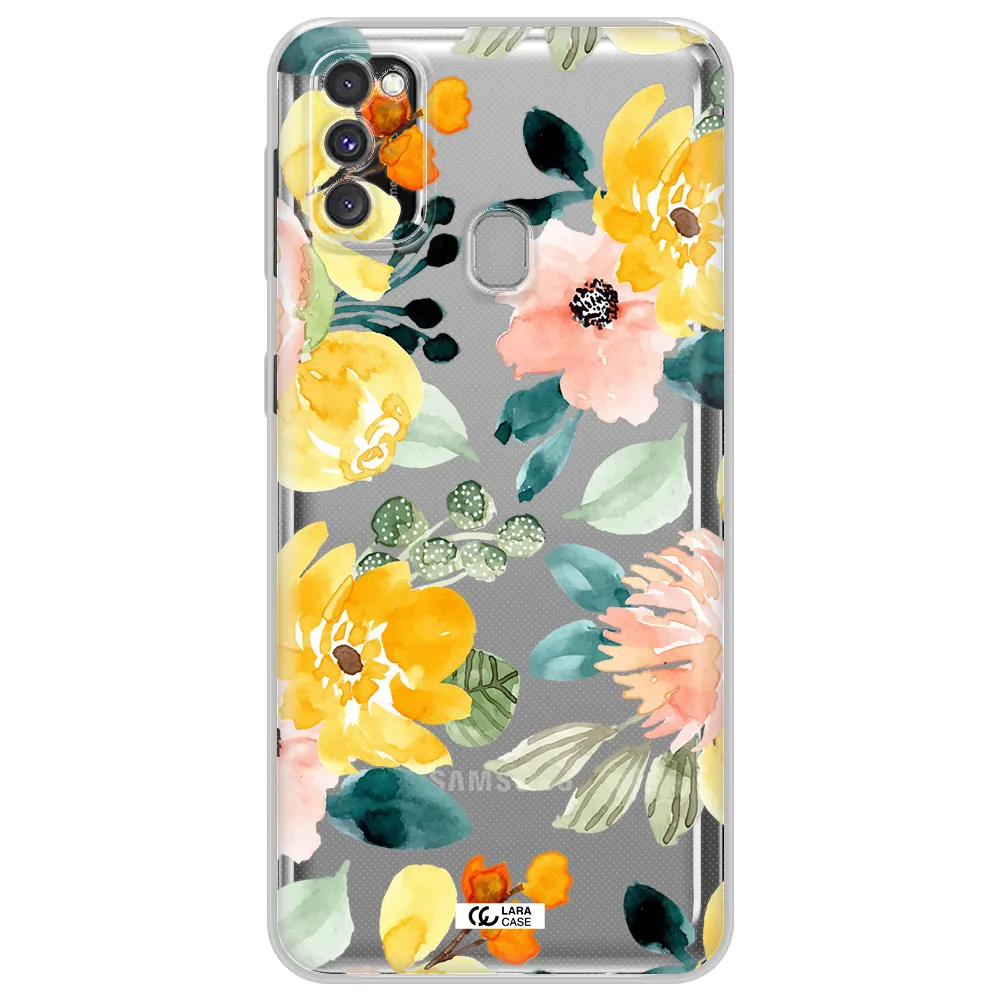 Watercolor Flowers Samsung M30S Clear TPU Case
