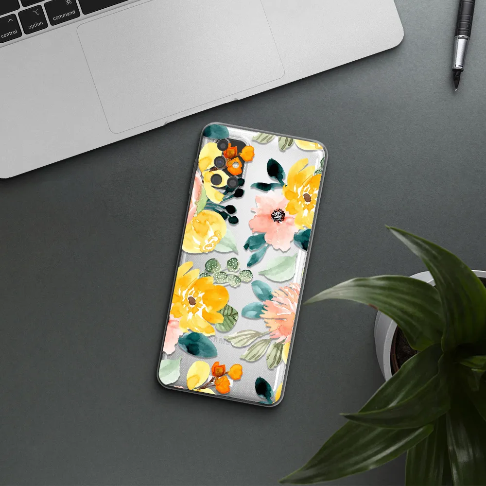 Watercolor Flowers Samsung M31S Clear TPU Case