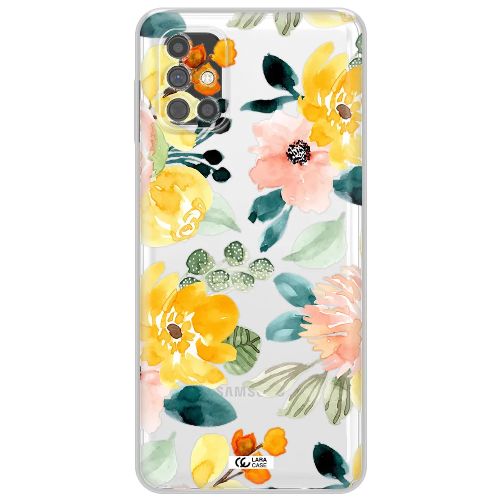 Watercolor Flowers Samsung M51 Clear TPU Case