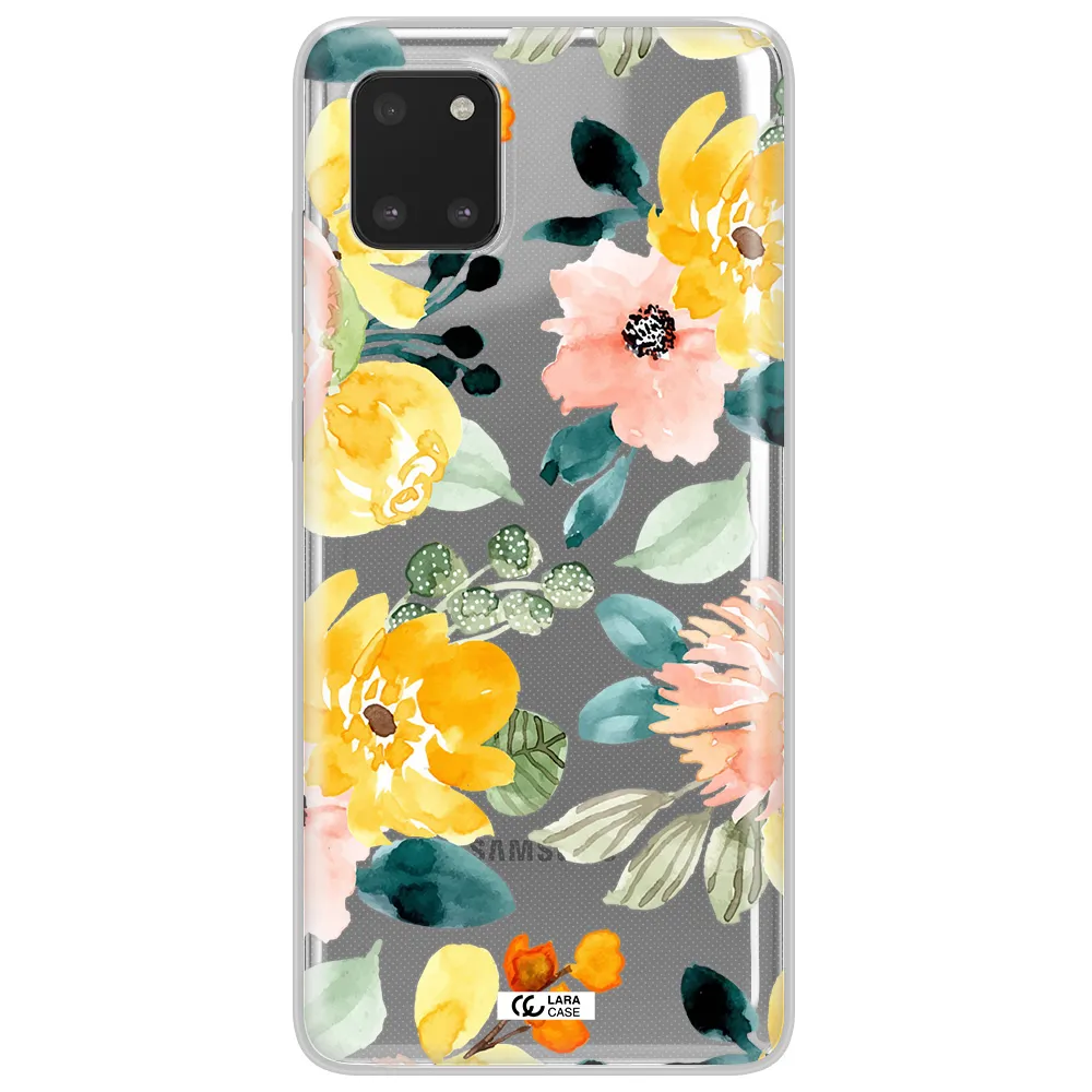 Watercolor Flowers Samsung Note 10 Lite Clear TPU Case