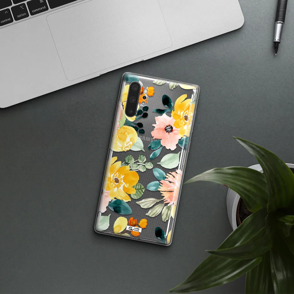 Watercolor Flowers Samsung Note 10 Plus Clear TPU Case