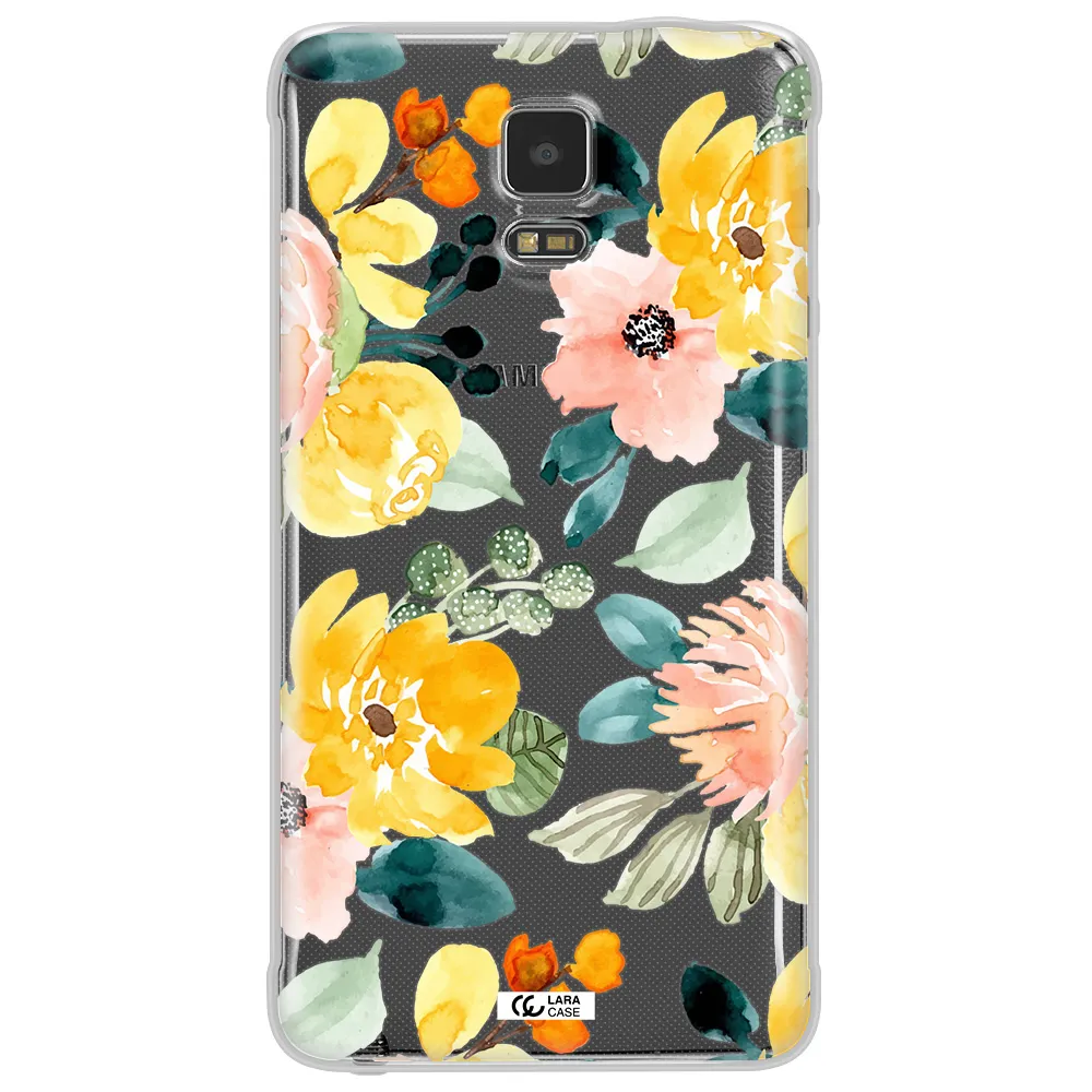 Watercolor Flowers Samsung Note 4 Clear TPU Case