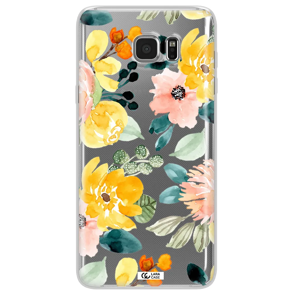 Watercolor Flowers Samsung Note 5 Clear TPU Case