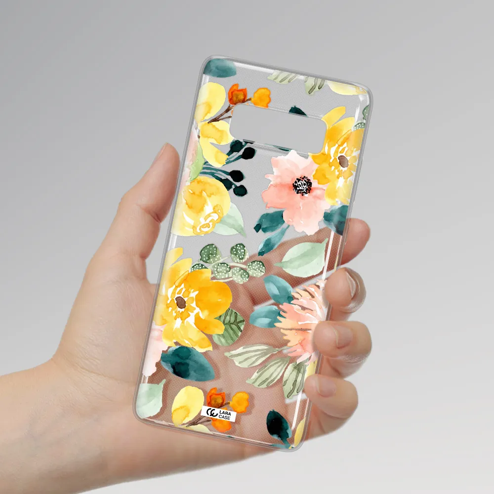 Watercolor Flowers Samsung Note 8 Clear TPU Case
