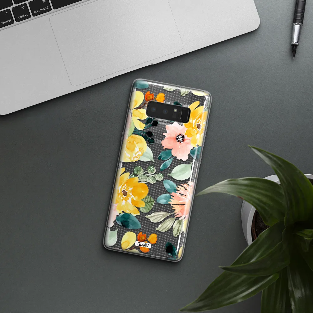 Watercolor Flowers Samsung Note 8 Clear TPU Case