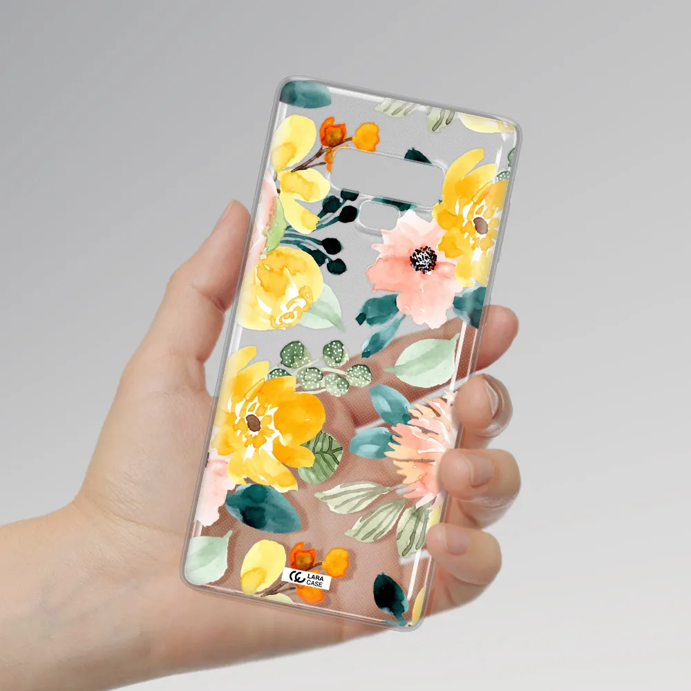 Watercolor Flowers Samsung Note 9 Clear TPU Case