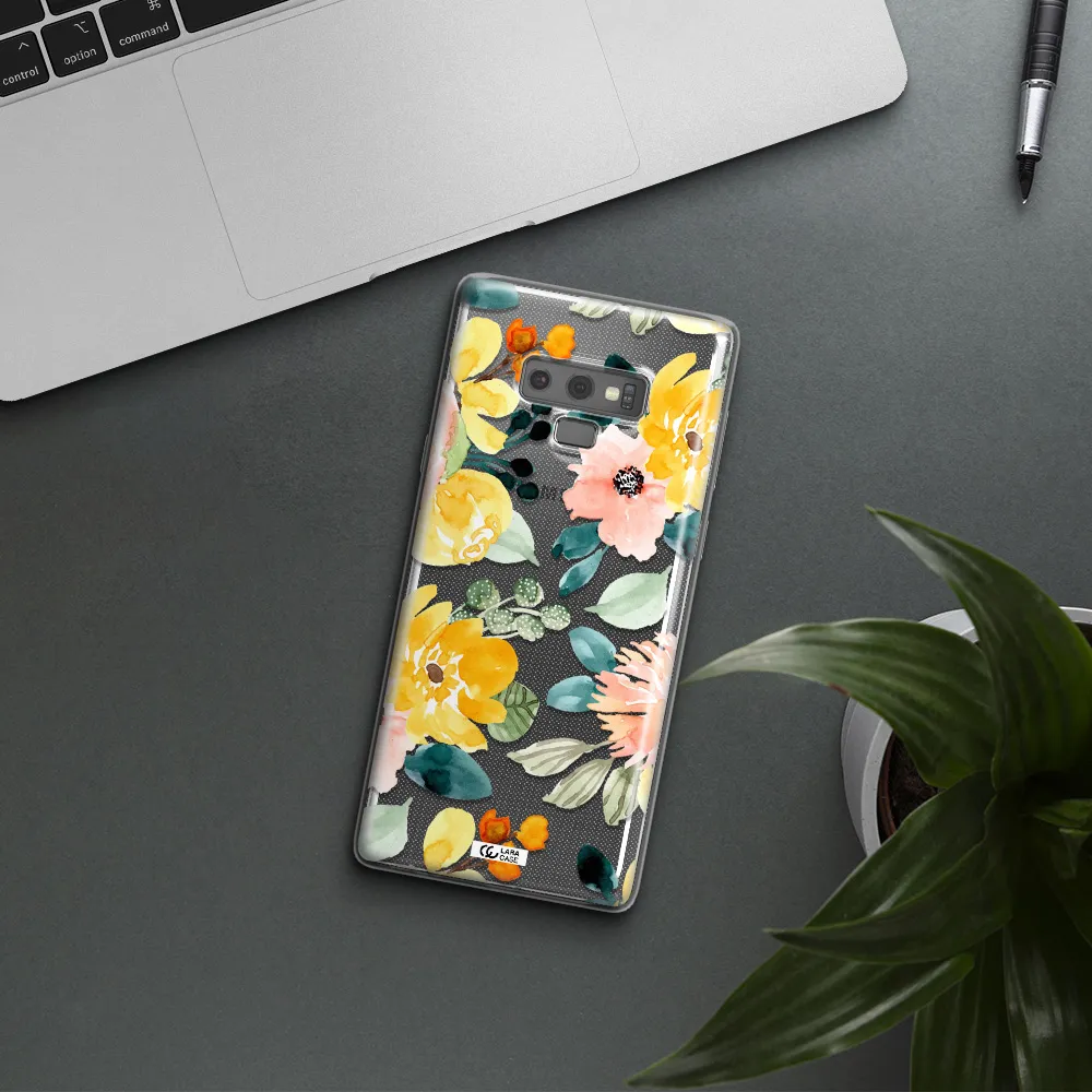 Watercolor Flowers Samsung Note 9 Clear TPU Case