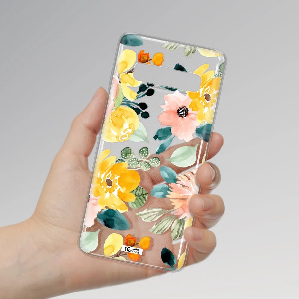 Watercolor Flowers Samsung S10 Plus Clear TPU Case