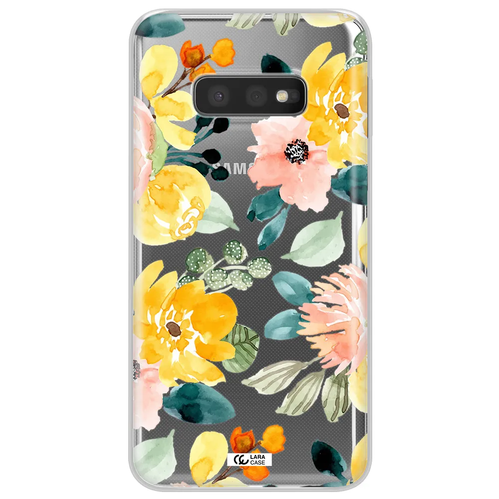 Watercolor Flowers Samsung S10e Clear TPU Case