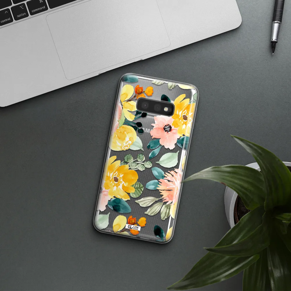 Watercolor Flowers Samsung S10e Clear TPU Case