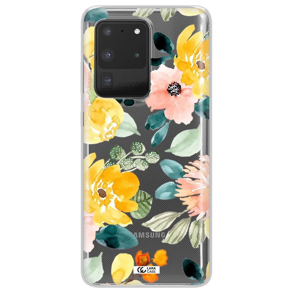 Watercolor Flowers Samsung S20 Ultra Clear TPU Case