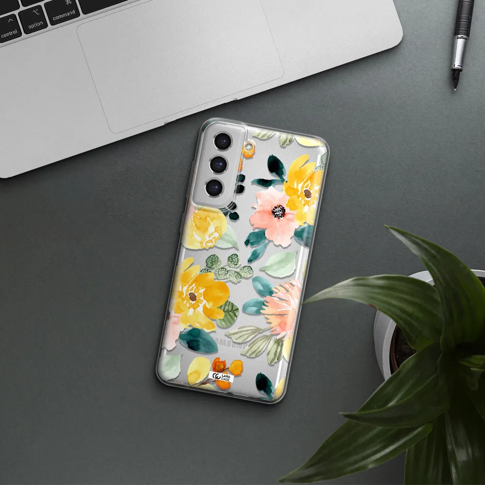 Watercolor Flowers Samsung S21 Fe Clear Tpu Case