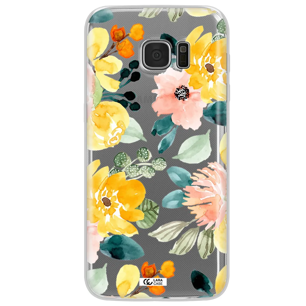 Watercolor Flowers Samsung S7 Edge Clear TPU Case