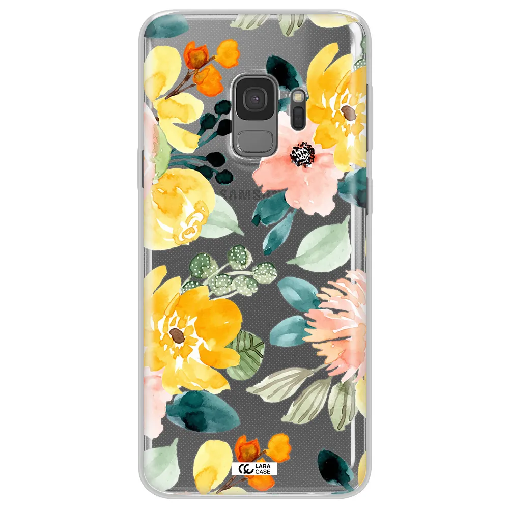 Watercolor Flowers Samsung S9 Clear TPU Case