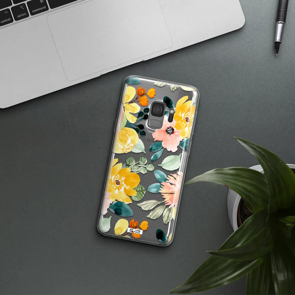 Watercolor Flowers Samsung S9 Clear TPU Case