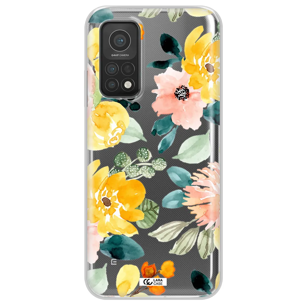 Watercolor Flowers Xiaomi Mi 10T Clear TPU Case