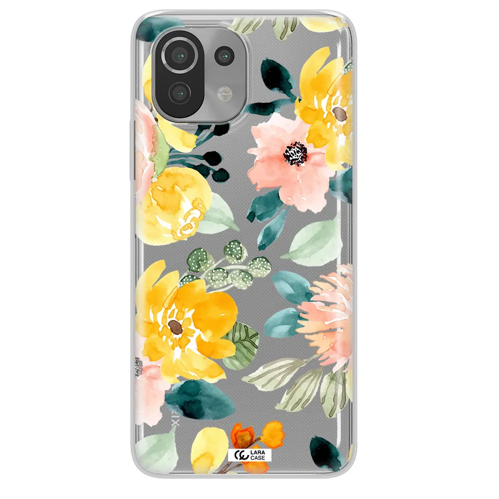 Watercolor Flowers Xiaomi Mi 11 Lite Clear TPU Case